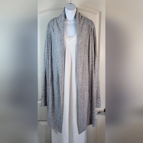 CATO Gray Heathered Oversize Waterfall Coverup Tunic - Size 2X or 18/20W - Picture 1 of 8